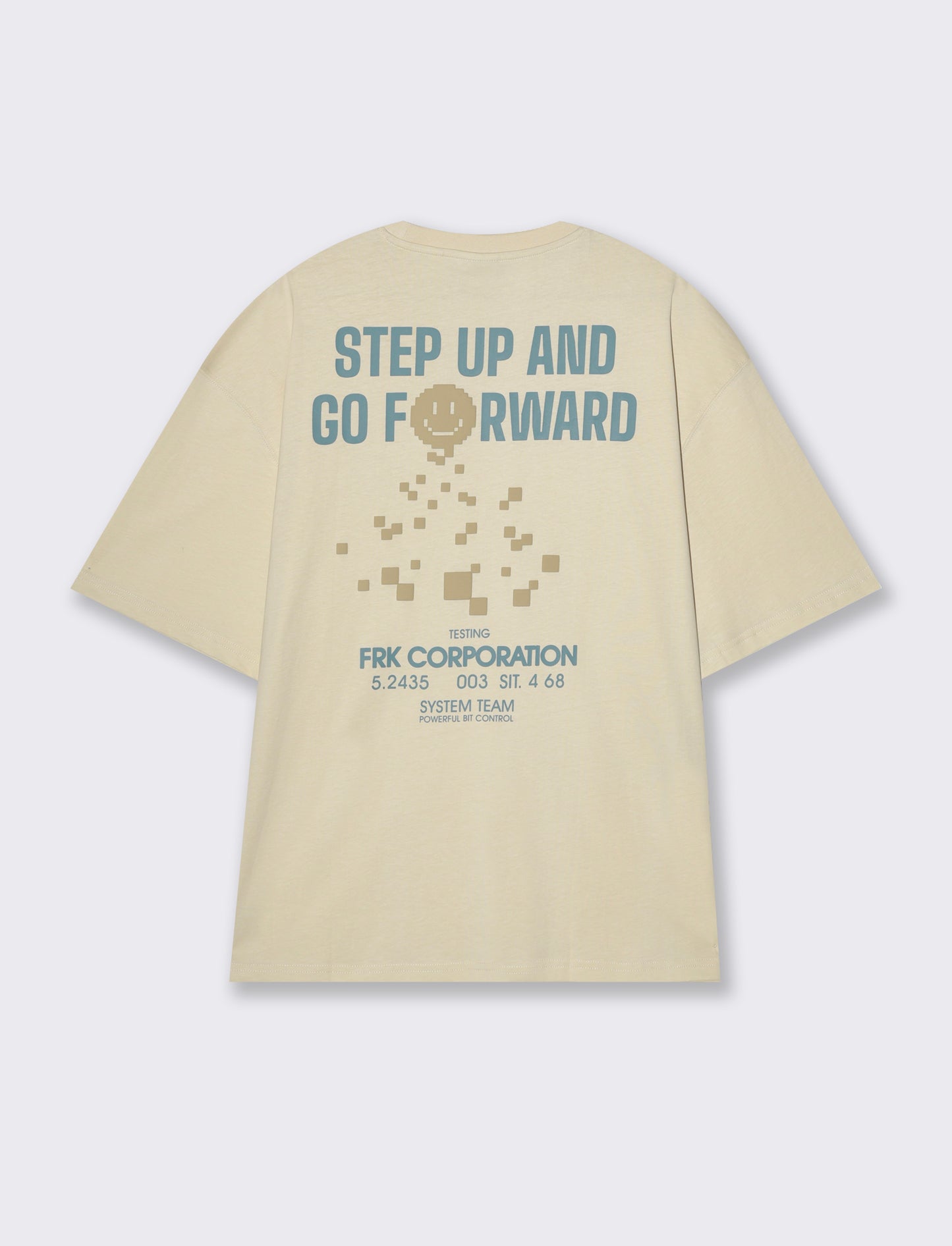 T-shirt boxy fit in cotone con stampe da uomo - Beige ecru