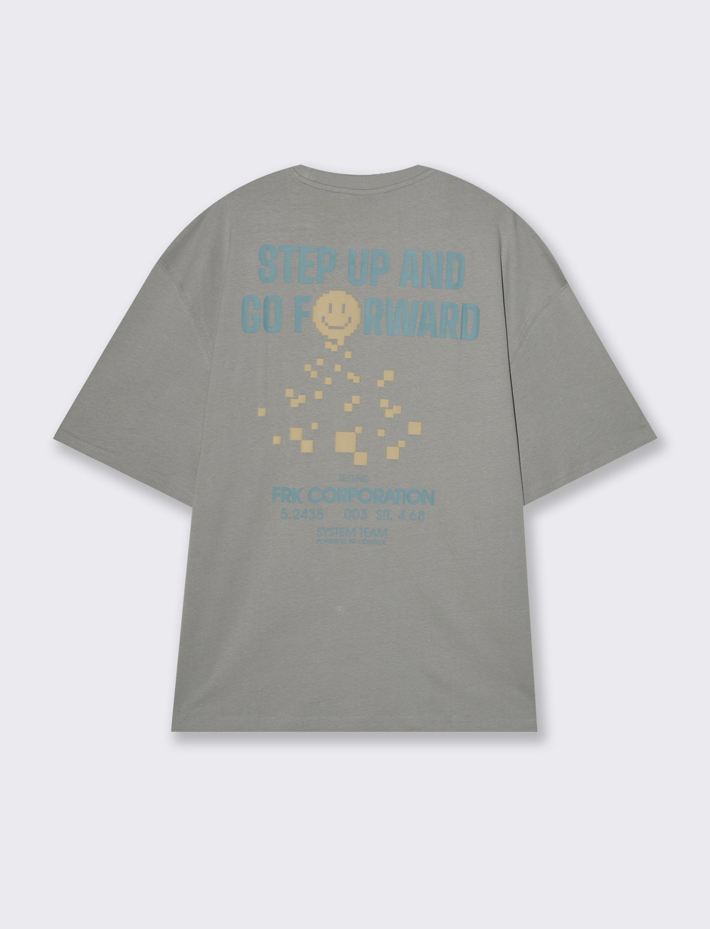 T-shirt boxy fit in cotone con stampe da uomo - Grigio