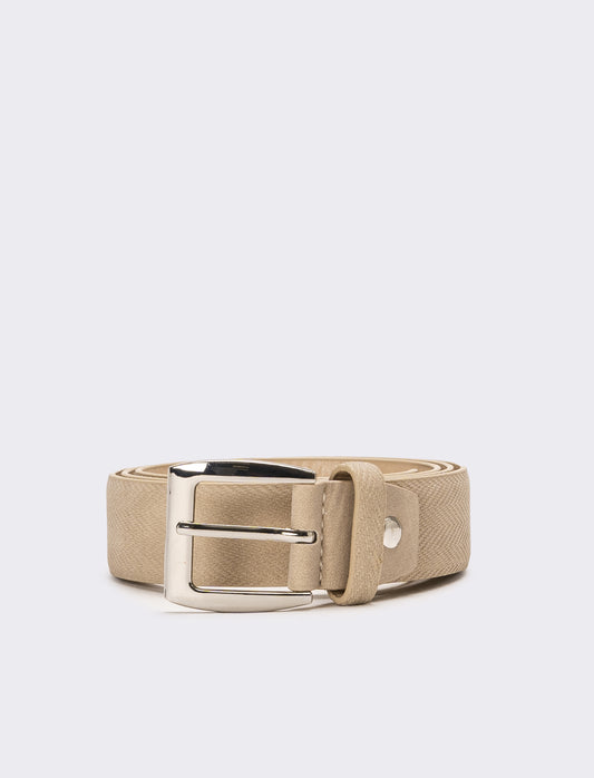 Cintura uomo stampa spigato - Beige