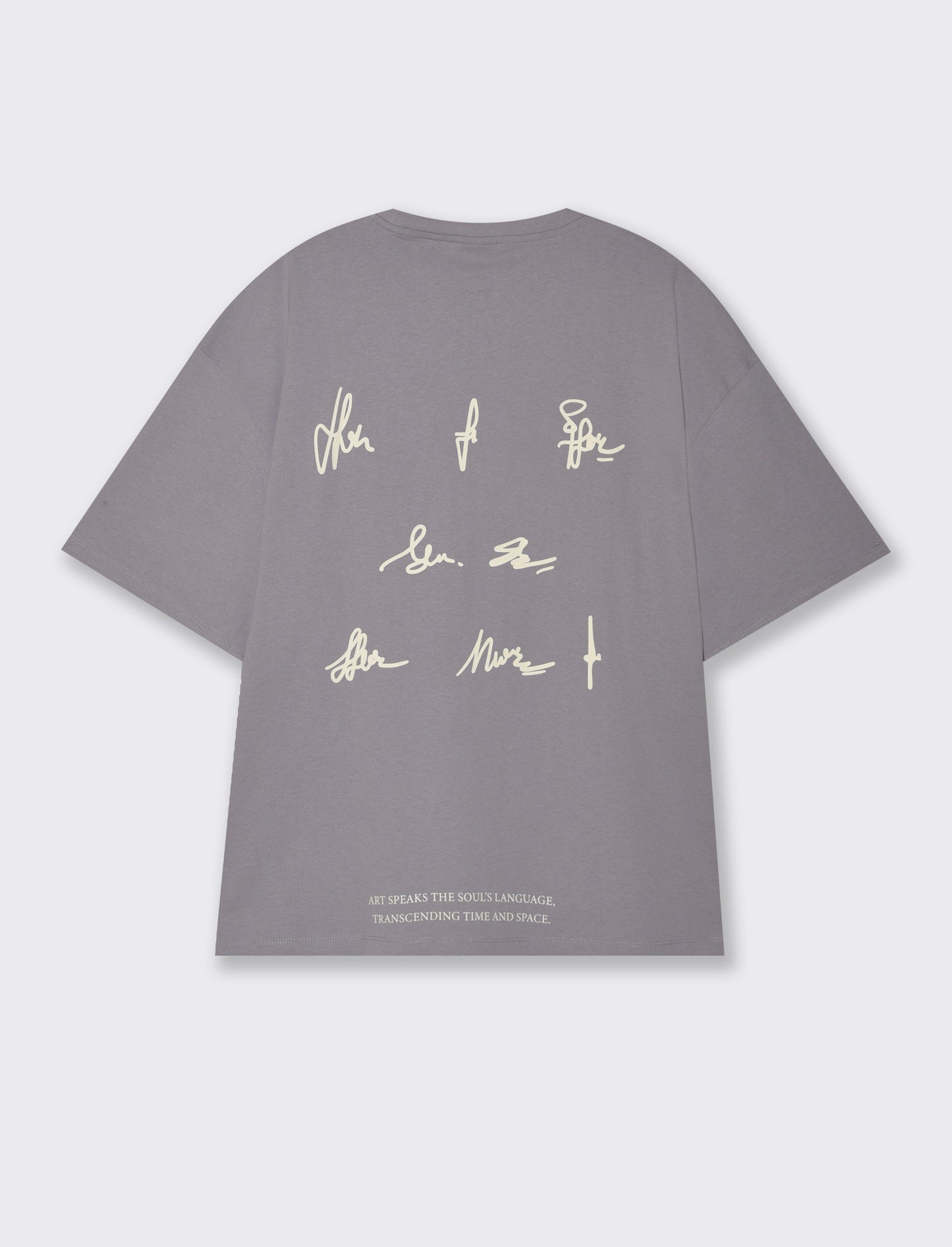 T-shirt boxy fit in cotone con stampe e ricamo da uomo - Lilla