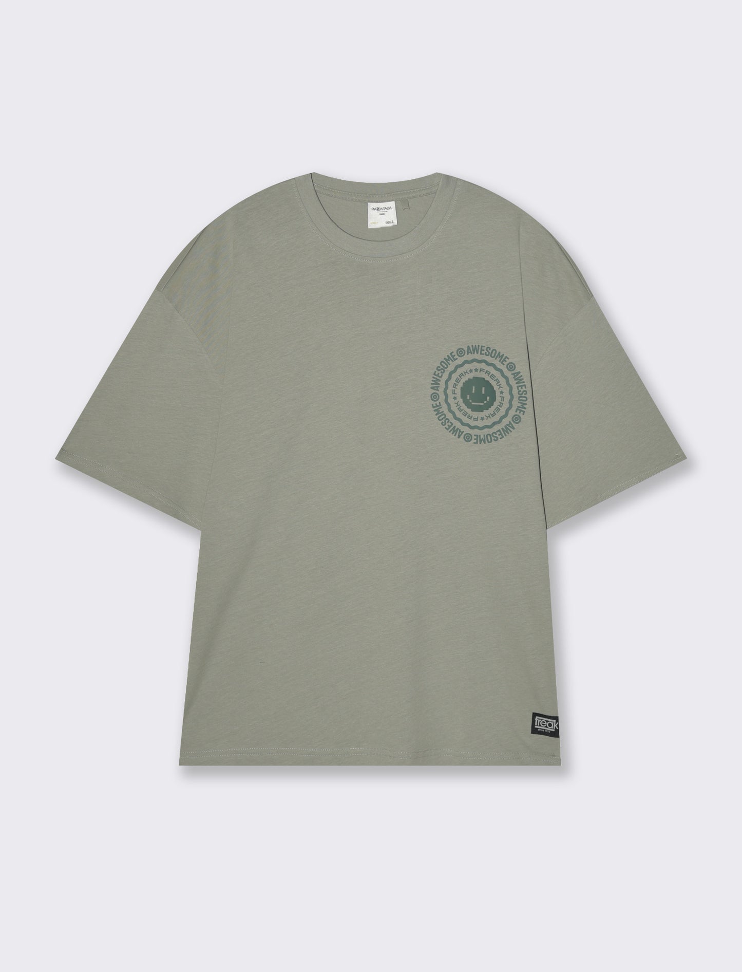 T-shirt boxy fit in cotone con stampe da uomo - Verde