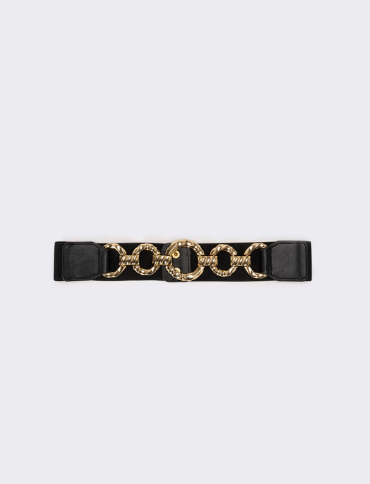 Cintura donna con catena centrale - Nero