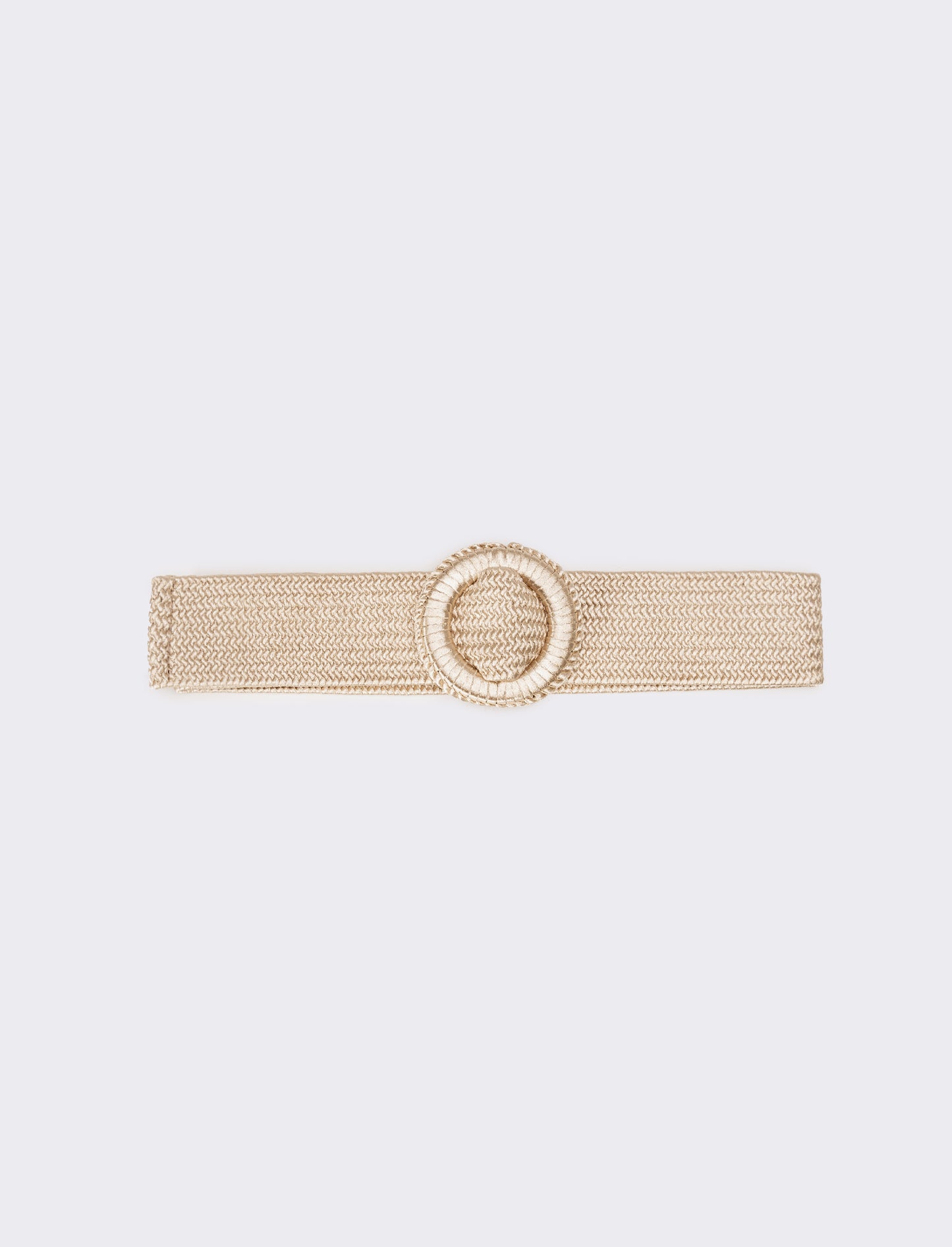 Cintura donna elastica intrecciata lucida - Beige