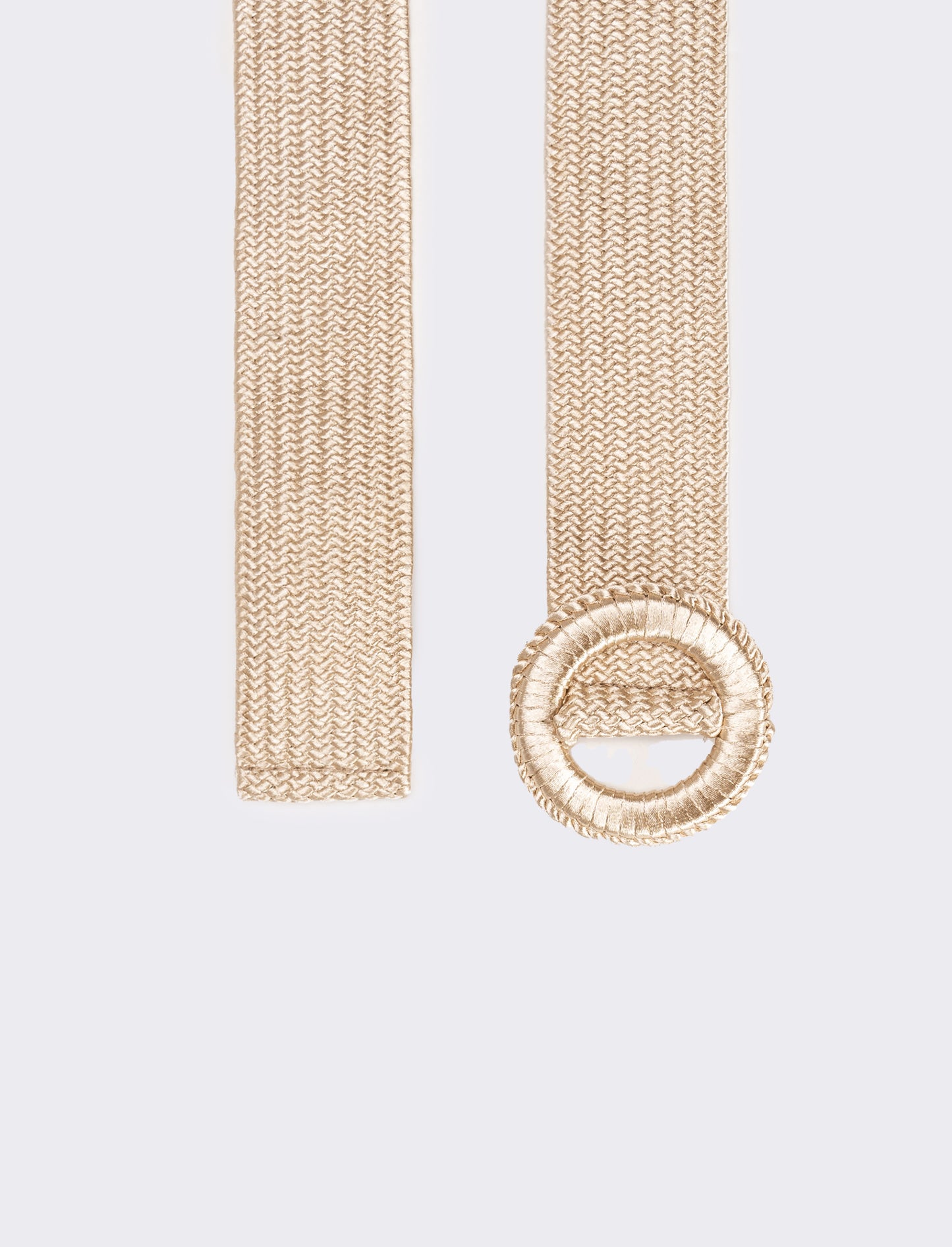 Cintura donna elastica intrecciata lucida - Beige