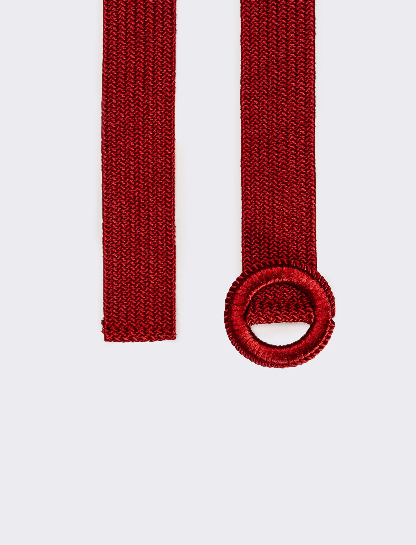 Cintura donna elastica intrecciata lucida - Rosso