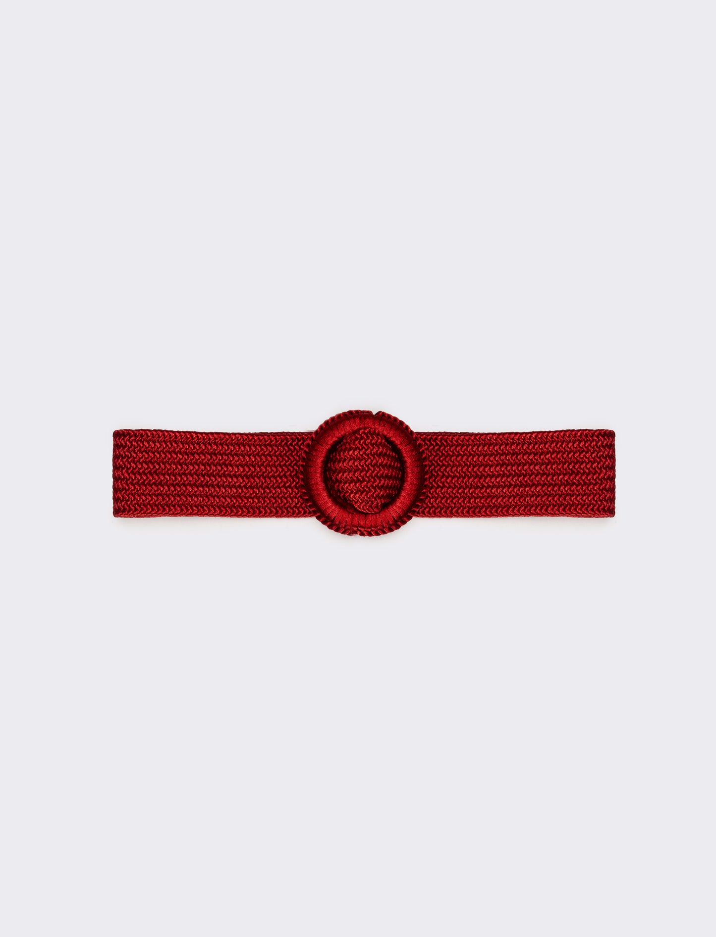 Cintura donna elastica intrecciata lucida - Rosso