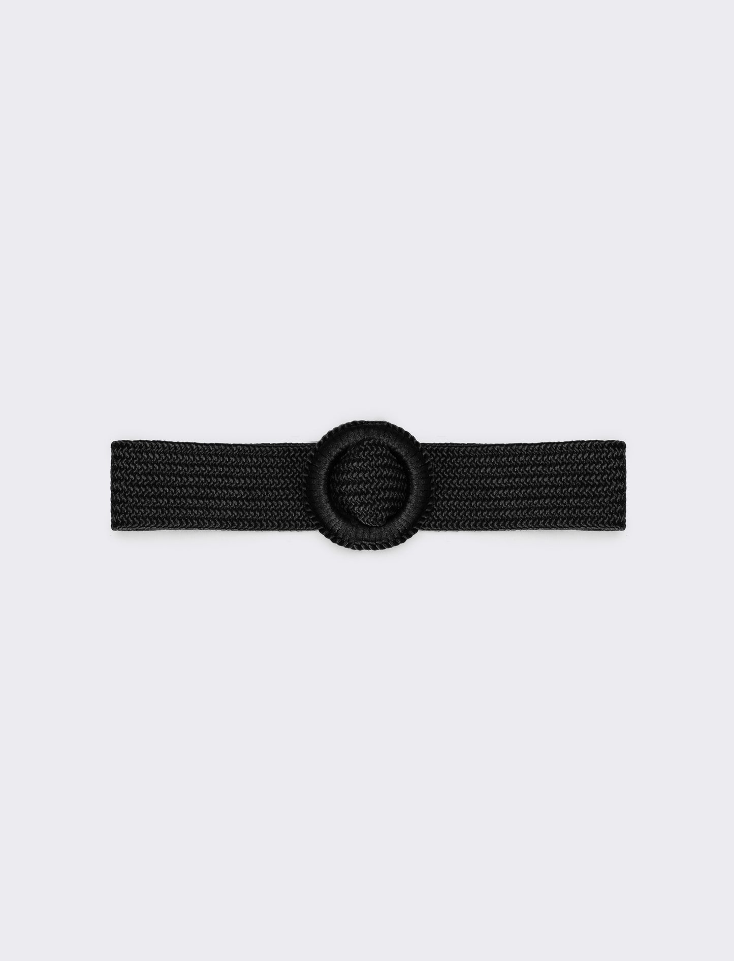 Cintura donna elastica intrecciata lucida - Nero