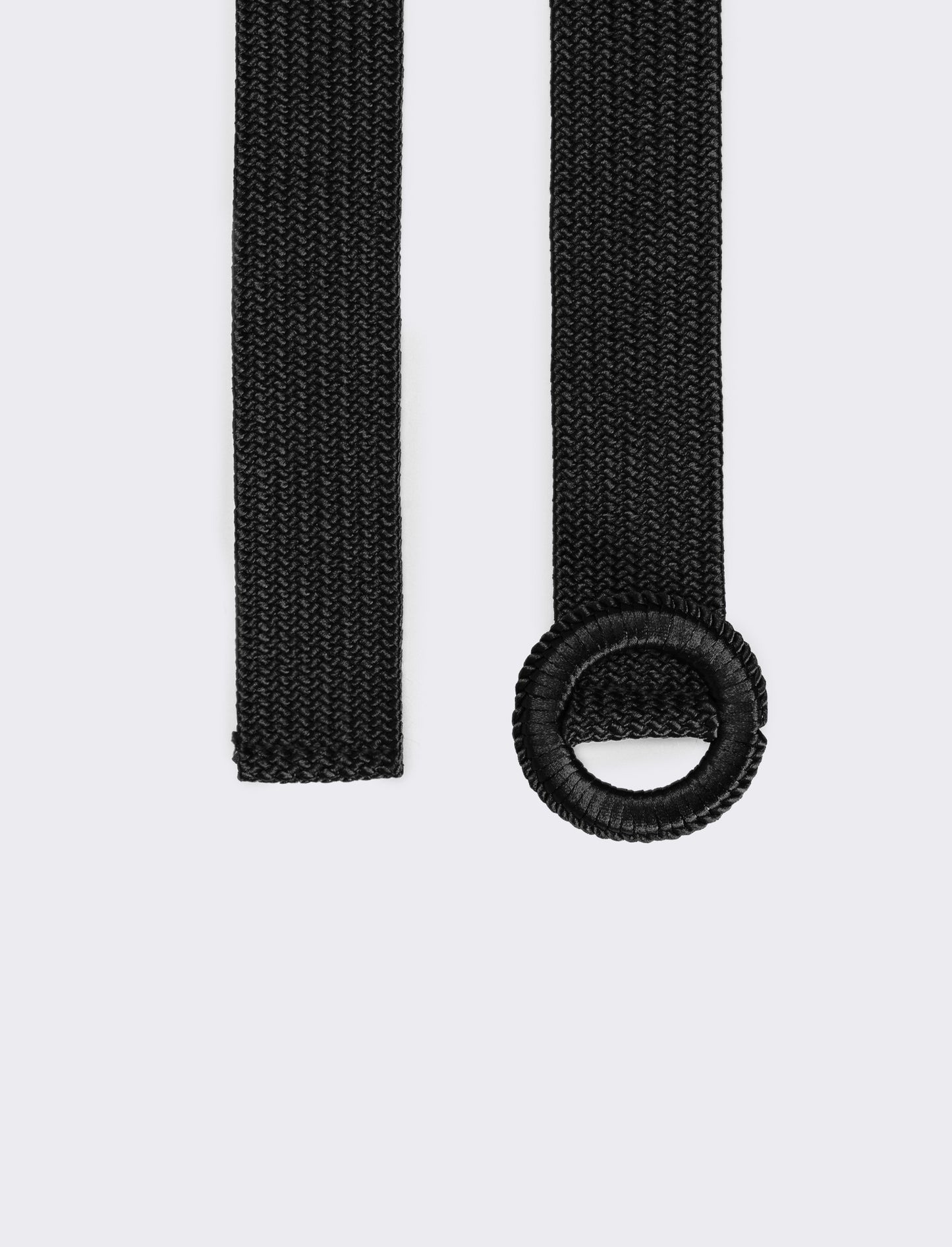 Cintura donna elastica intrecciata lucida - Nero