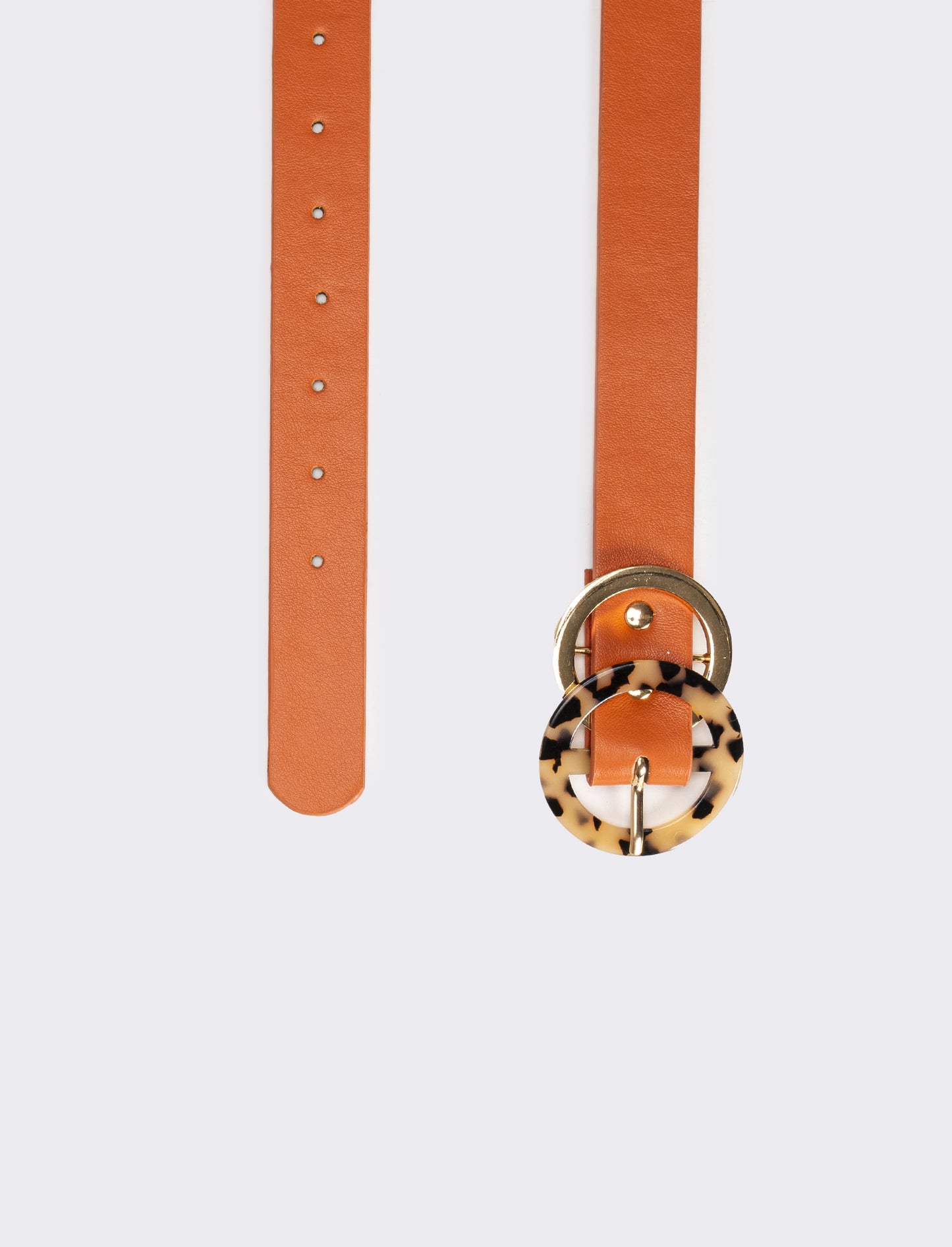 Cintura donna doppia fibbia cerchi - Arancio