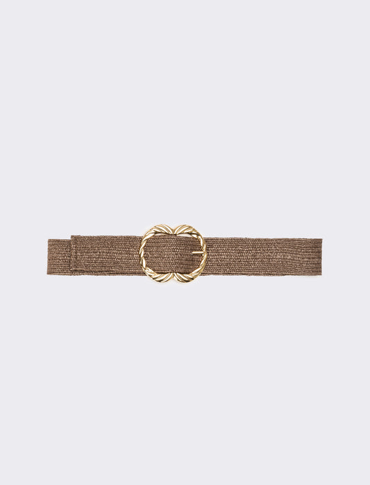 Cintura donna elastica fibbia metallo - Marrone