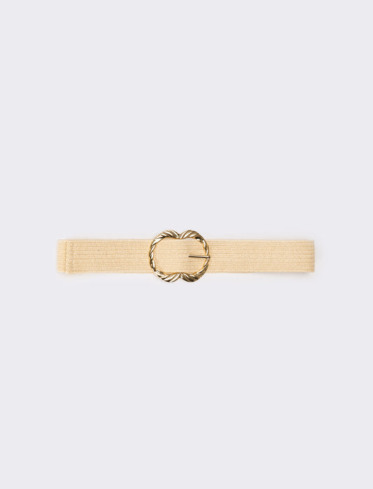 Cintura donna elastica fibbia metallo - Bianco
