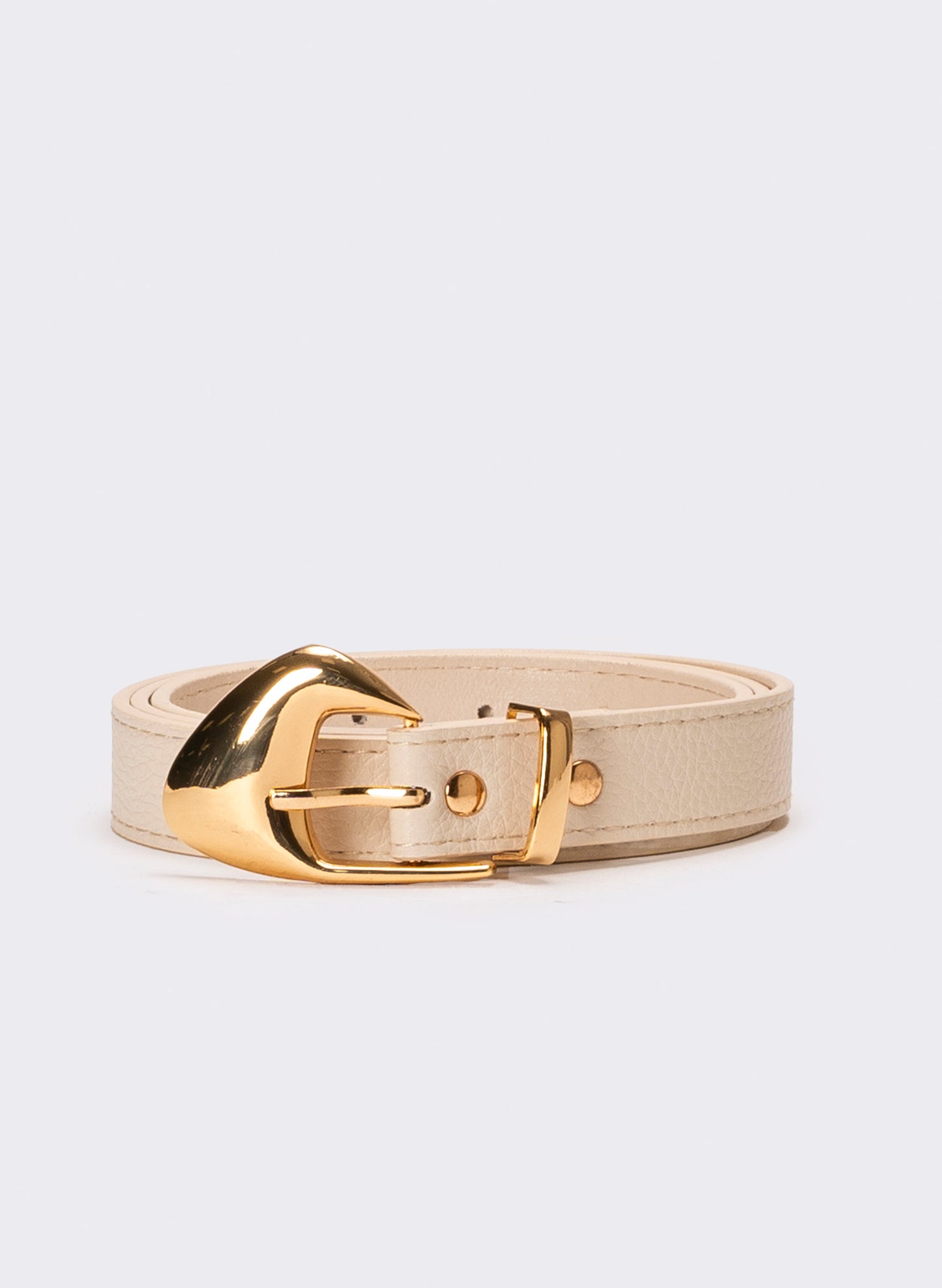 Cintura donna con fibbia con punta - Beige