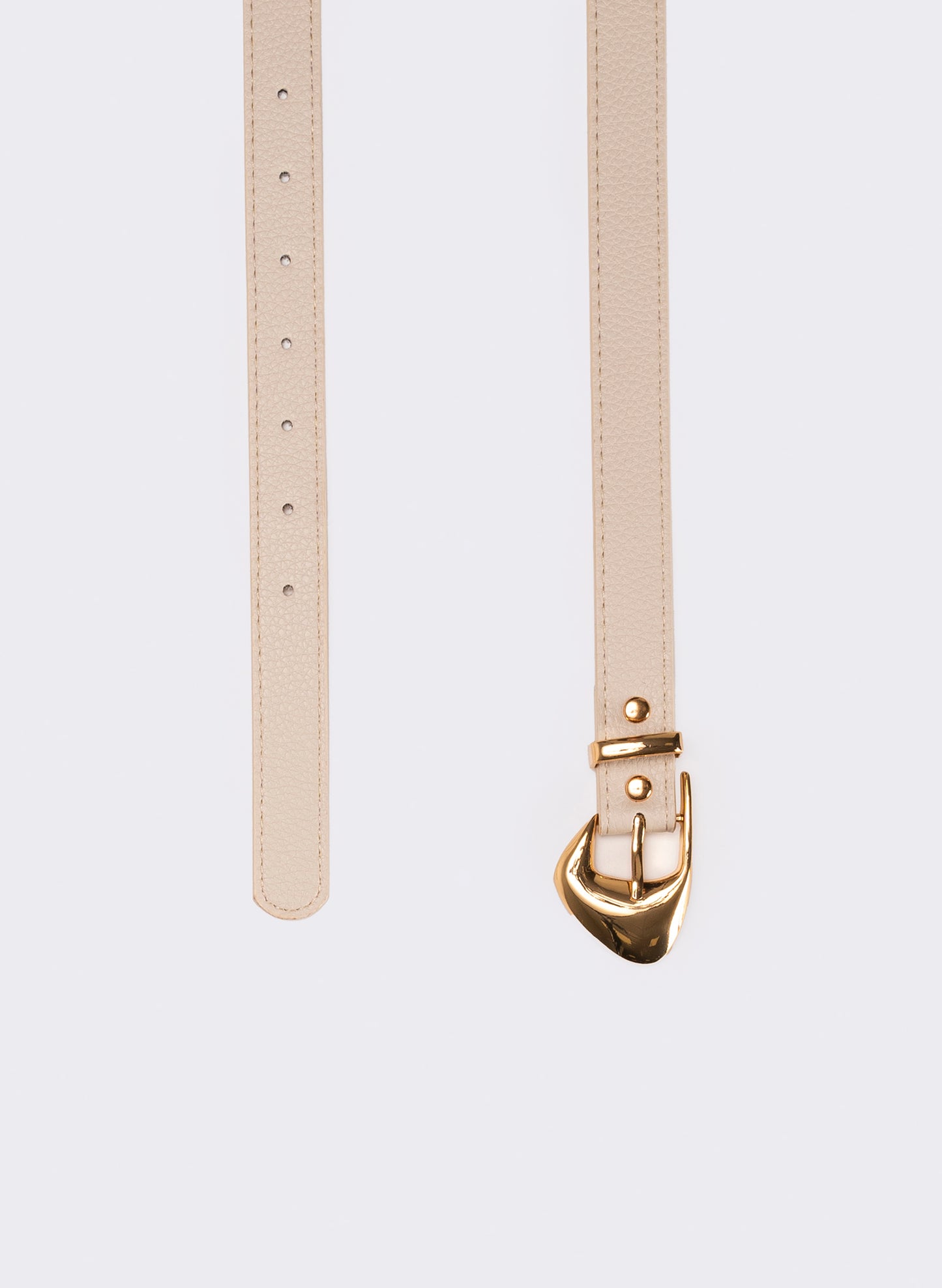 Cintura donna con fibbia con punta - Beige