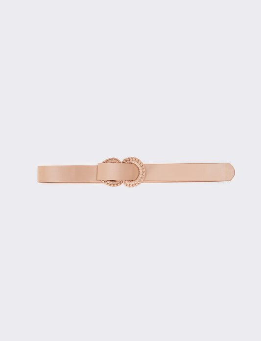 Cintura donna doppia fibbia intreccio - Rosa