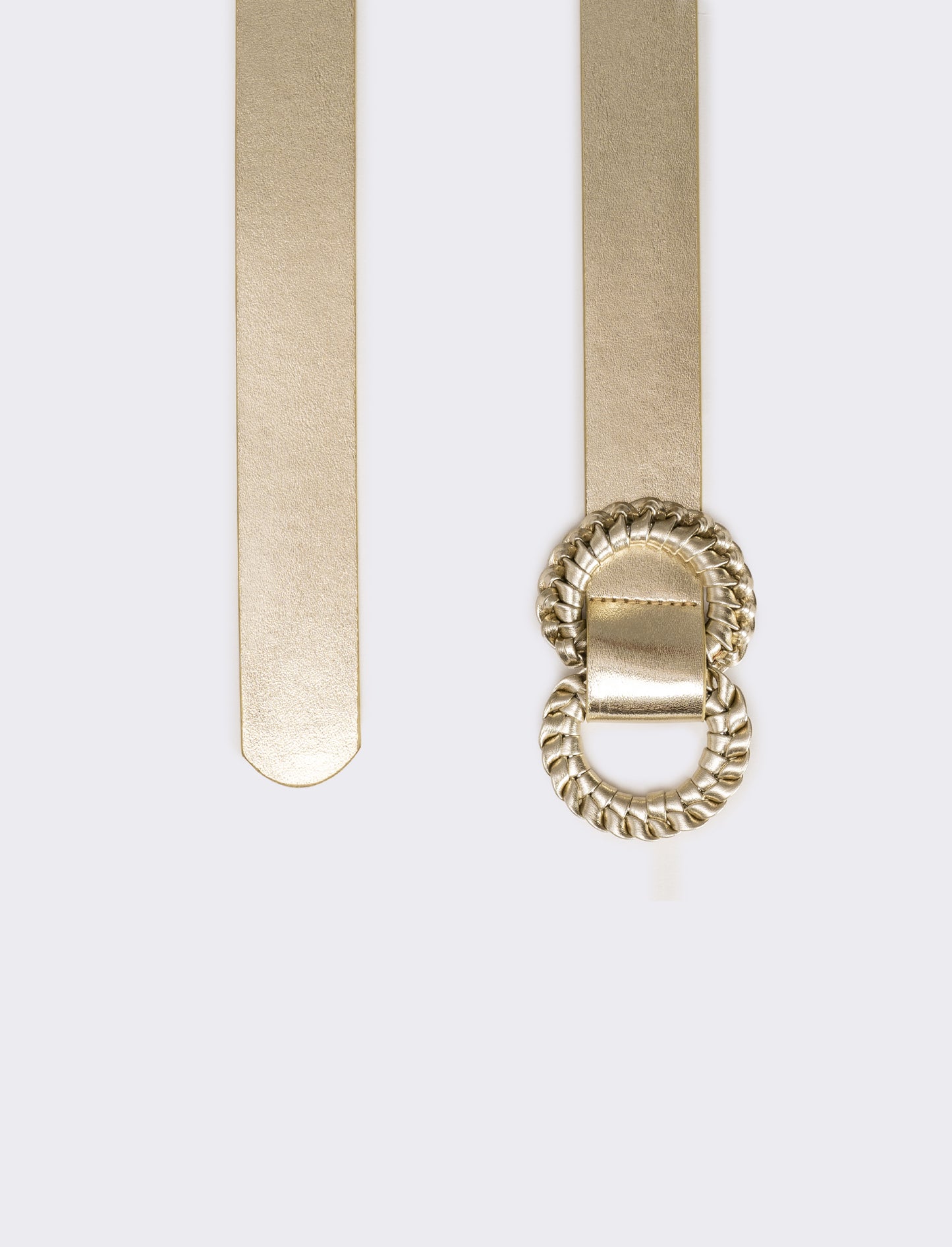 Cintura donna doppia fibbia intreccio - Oro