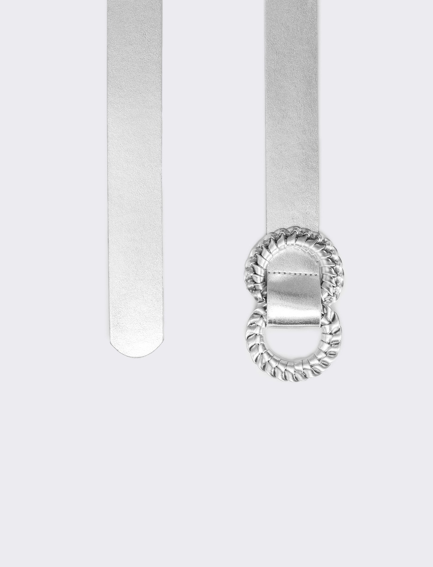 Cintura donna doppia fibbia intreccio - Argento