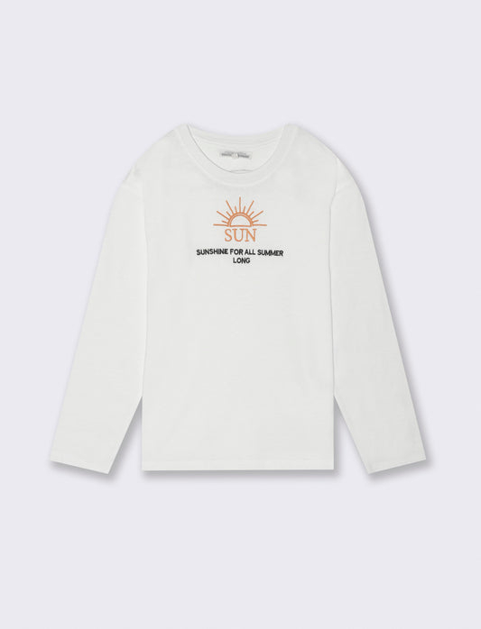 Maglietta maniche lunghe da bambino - Bianco