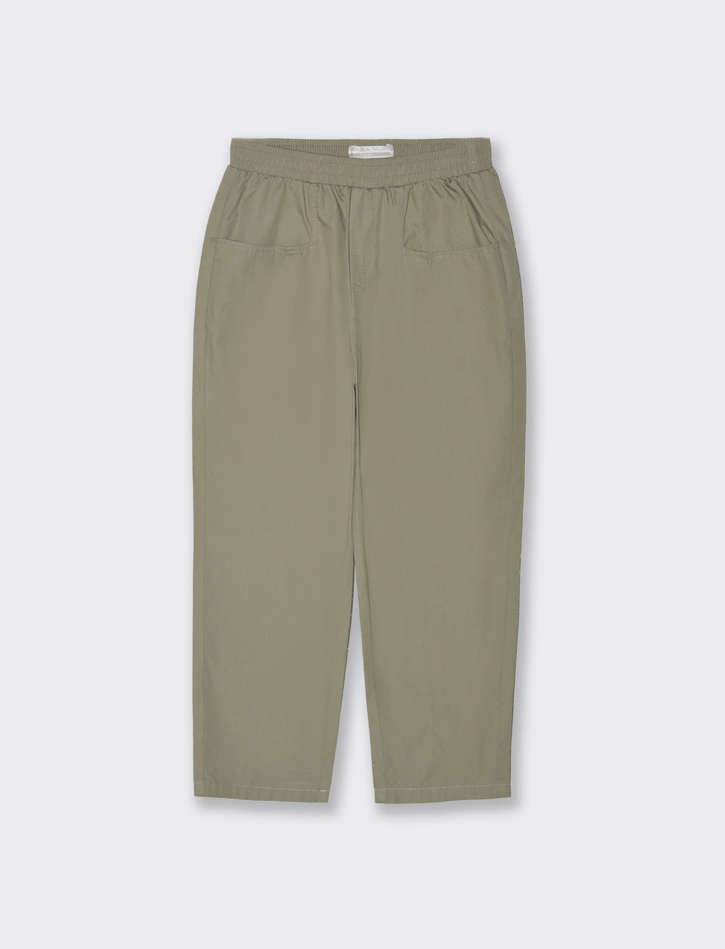 Pantaloni in cotone modello paperbag. da bambina - Verde kaki