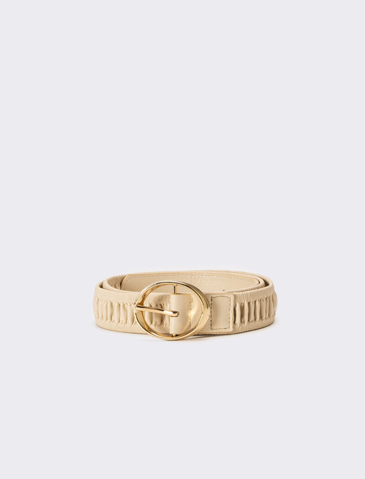 Cintura donna goffrata - Beige