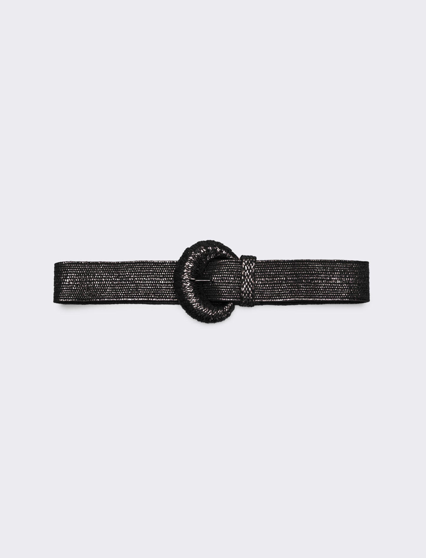 Cintura donna elastica con fibbia rivestita - Nero