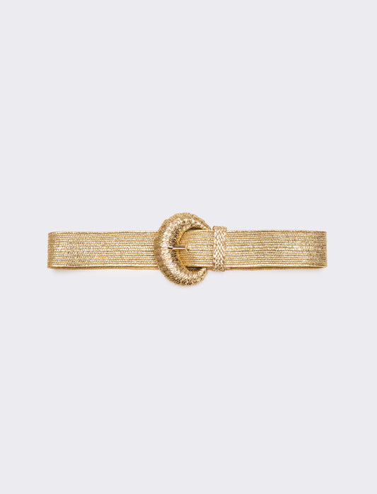 Cintura donna elastica con fibbia rivestita - Oro