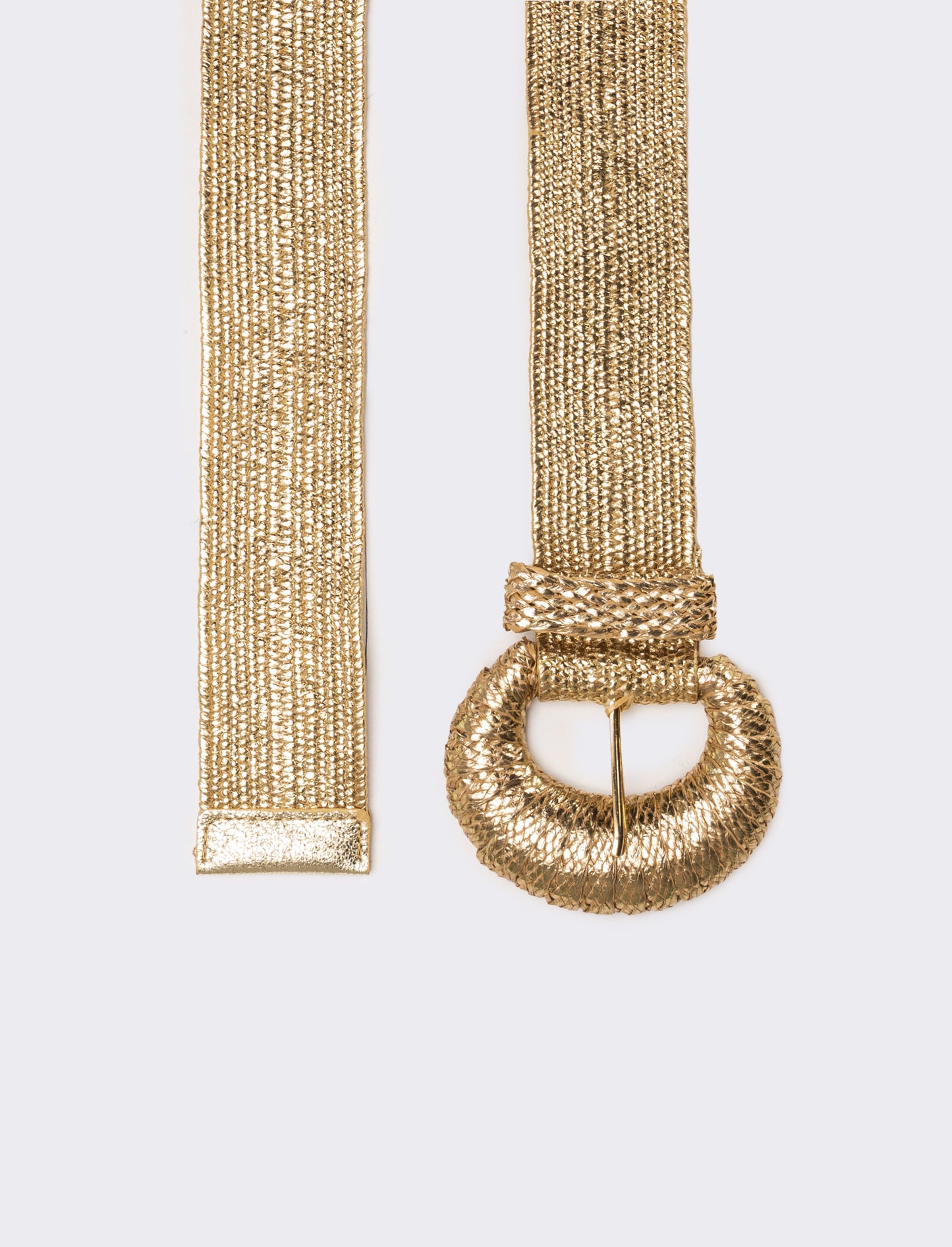 Cintura donna elastica con fibbia rivestita - Oro