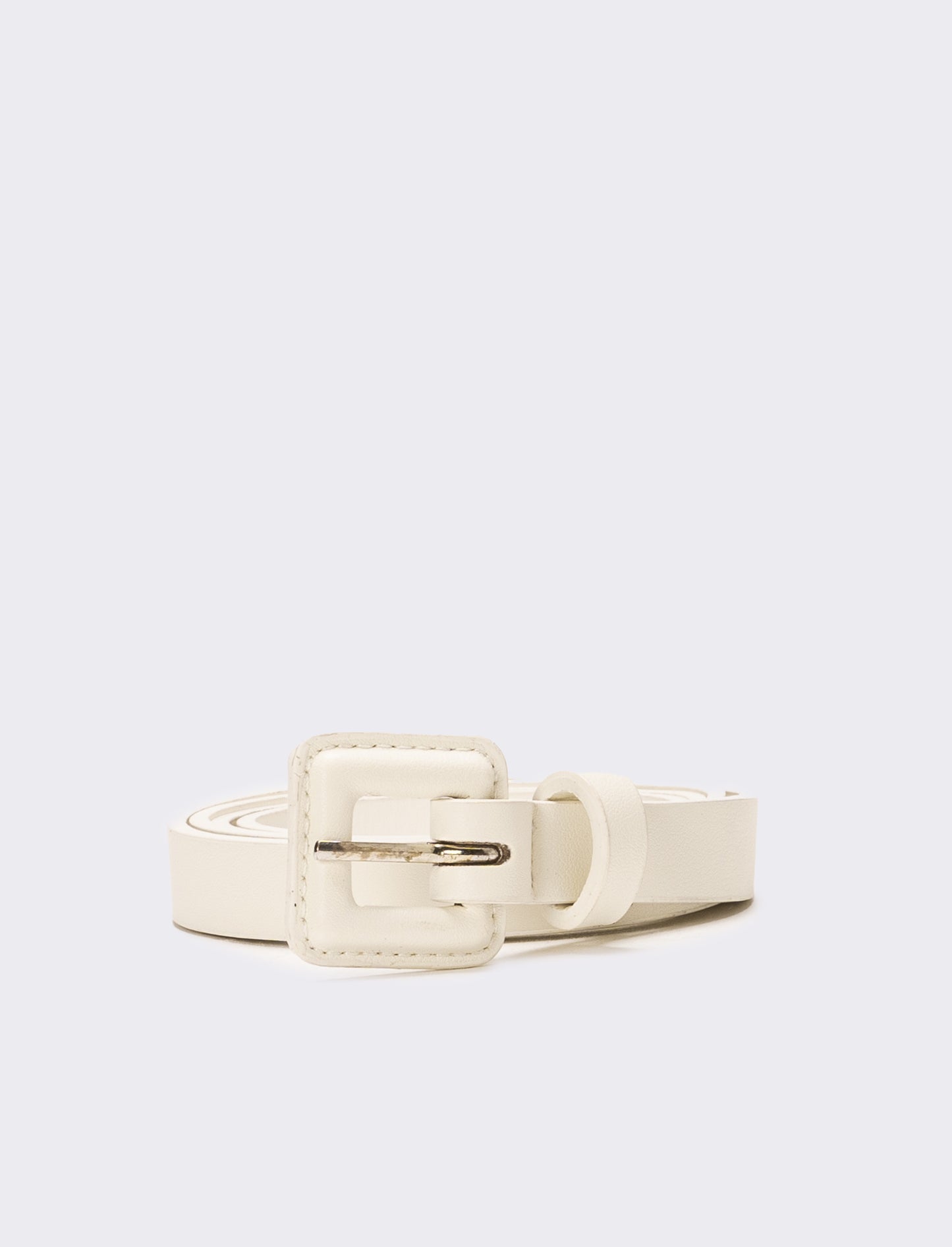 Cintura donna con fibbia rivestita - Bianco