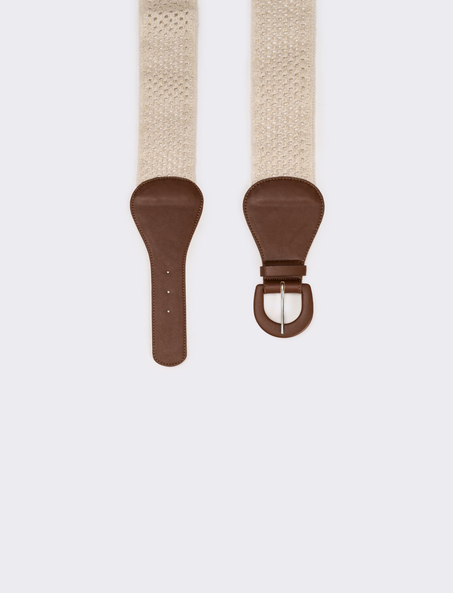 Cintura donna elastica effetto uncinetto - Beige