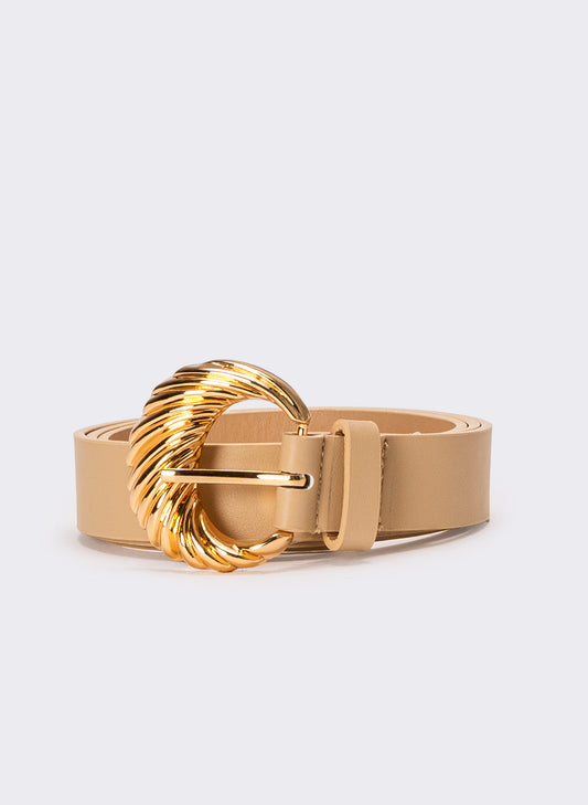 Cintura donna fibbia ventaglio - Beige