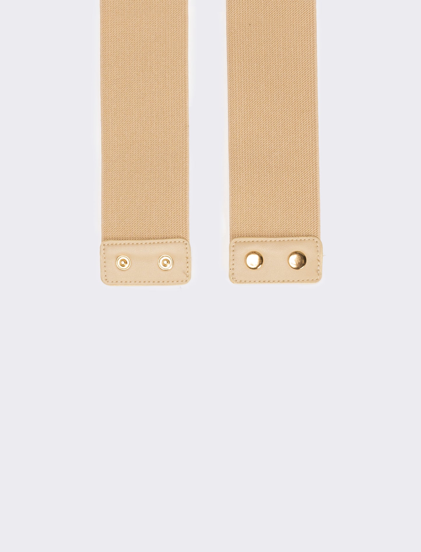 Cintura donna elastica con impunture di paglia - Beige