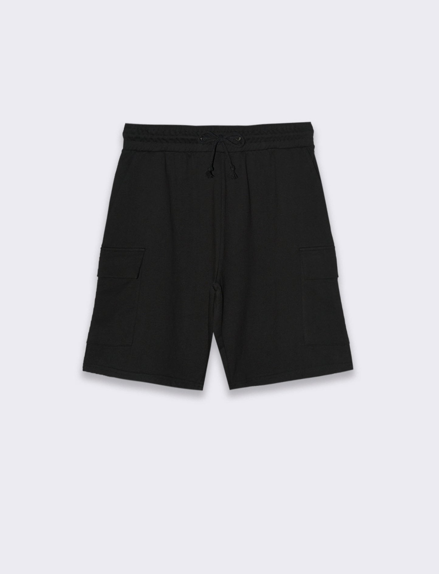 Bermuda in felpa con vita jogger da uomo - Nero