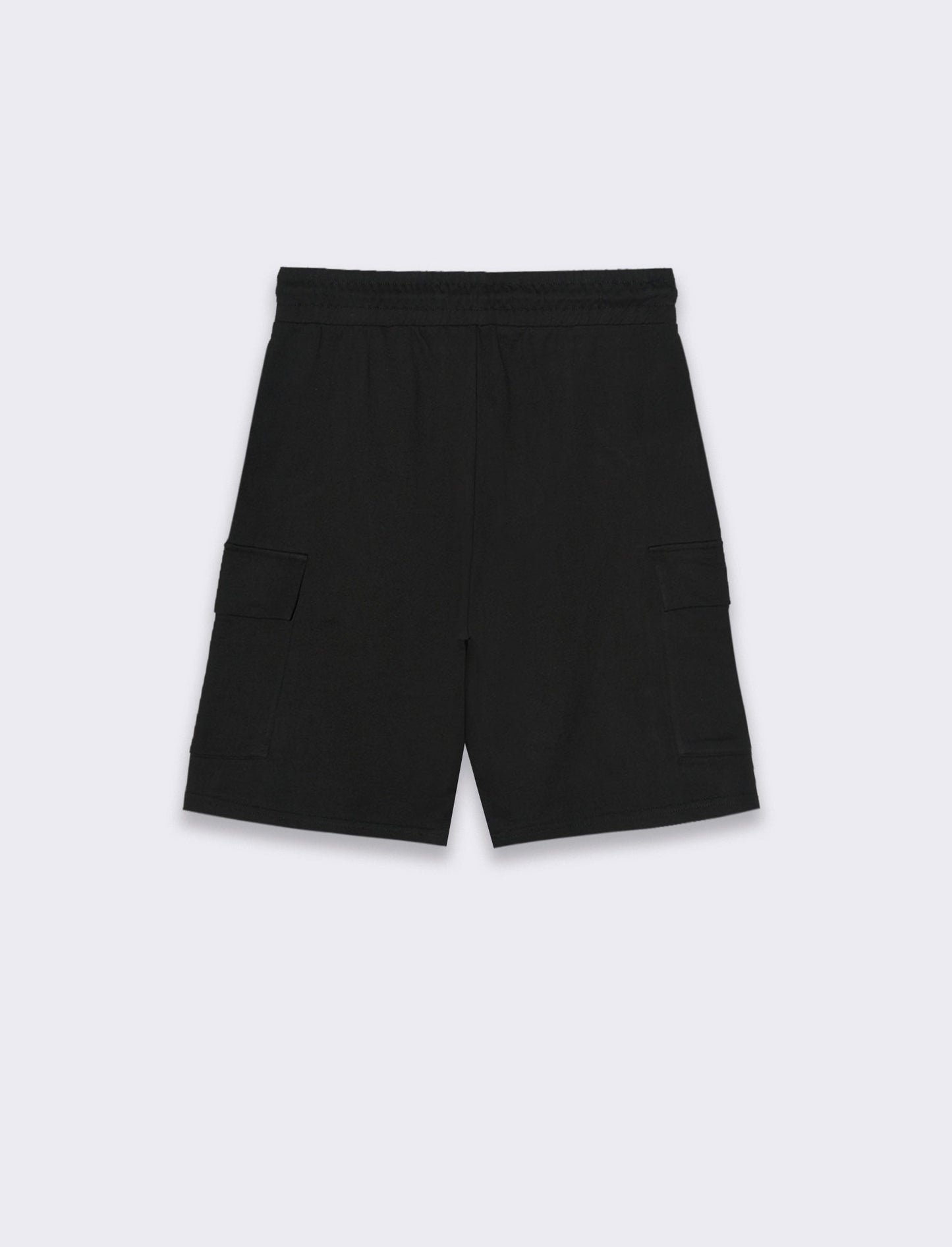 Bermuda in felpa con vita jogger da uomo - Nero