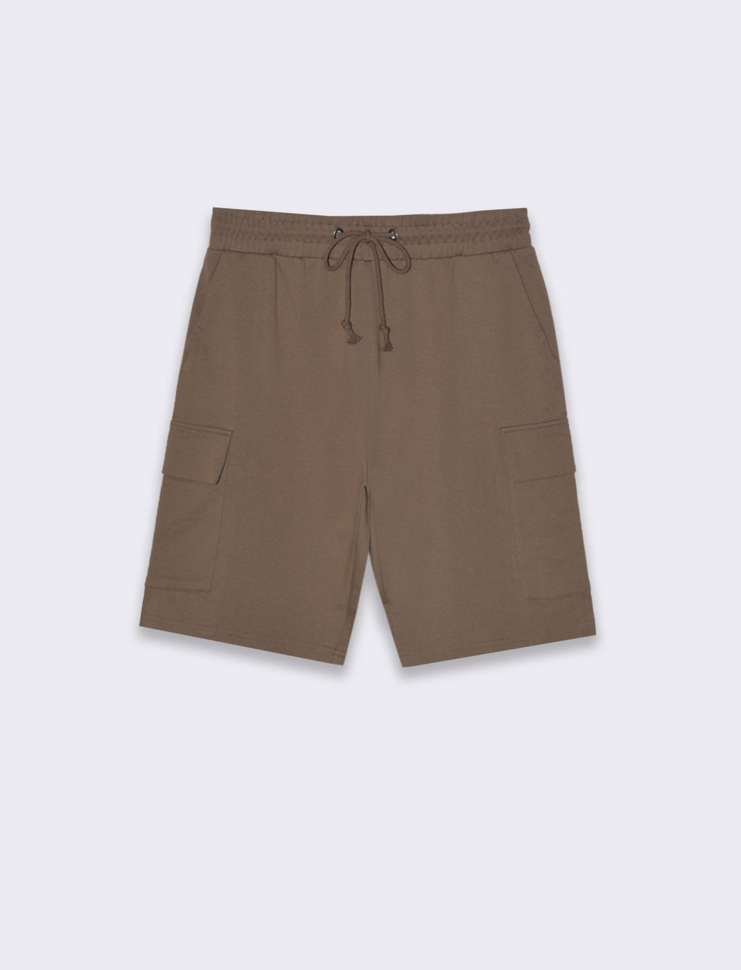 Bermuda in felpa con vita jogger da uomo - Grigio fango