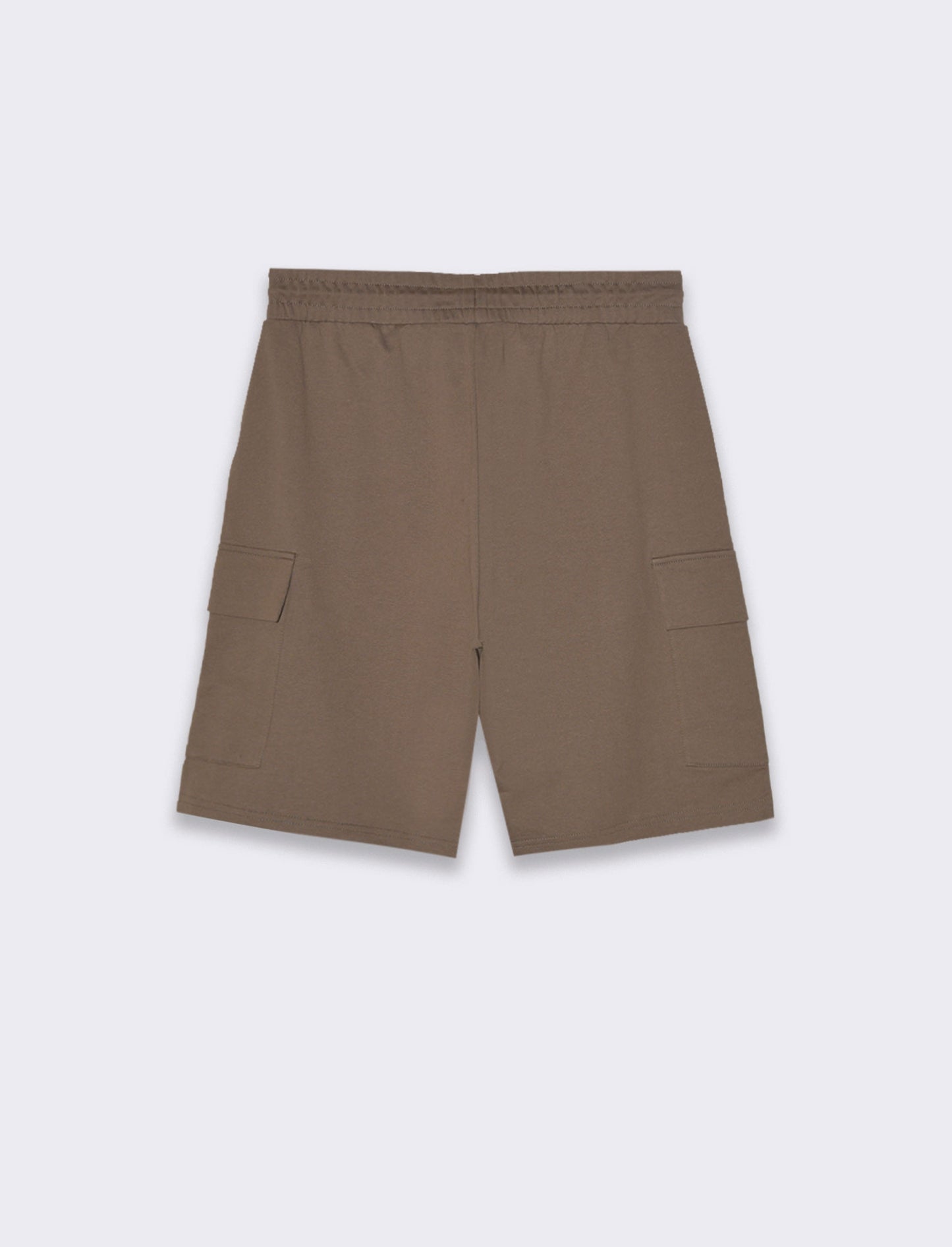 Bermuda in felpa con vita jogger da uomo - Grigio fango