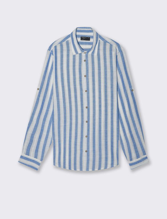 Man's striped shirt for stylish outfits - Blue