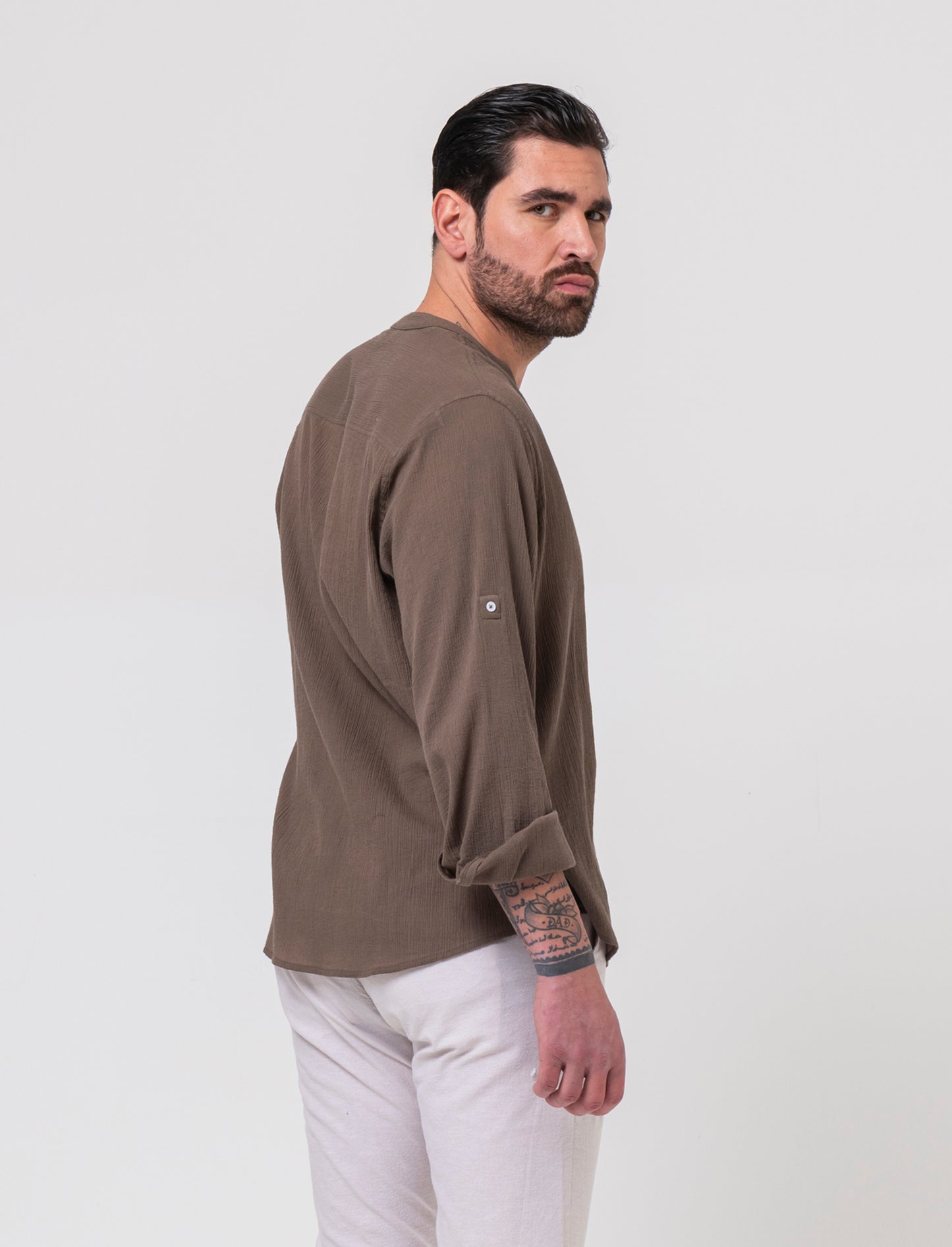 Man's korean crepe effect cardigan - Grey