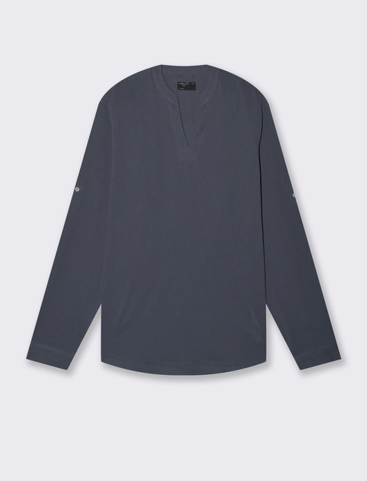 Man's korean crepe effect cardigan - Blue