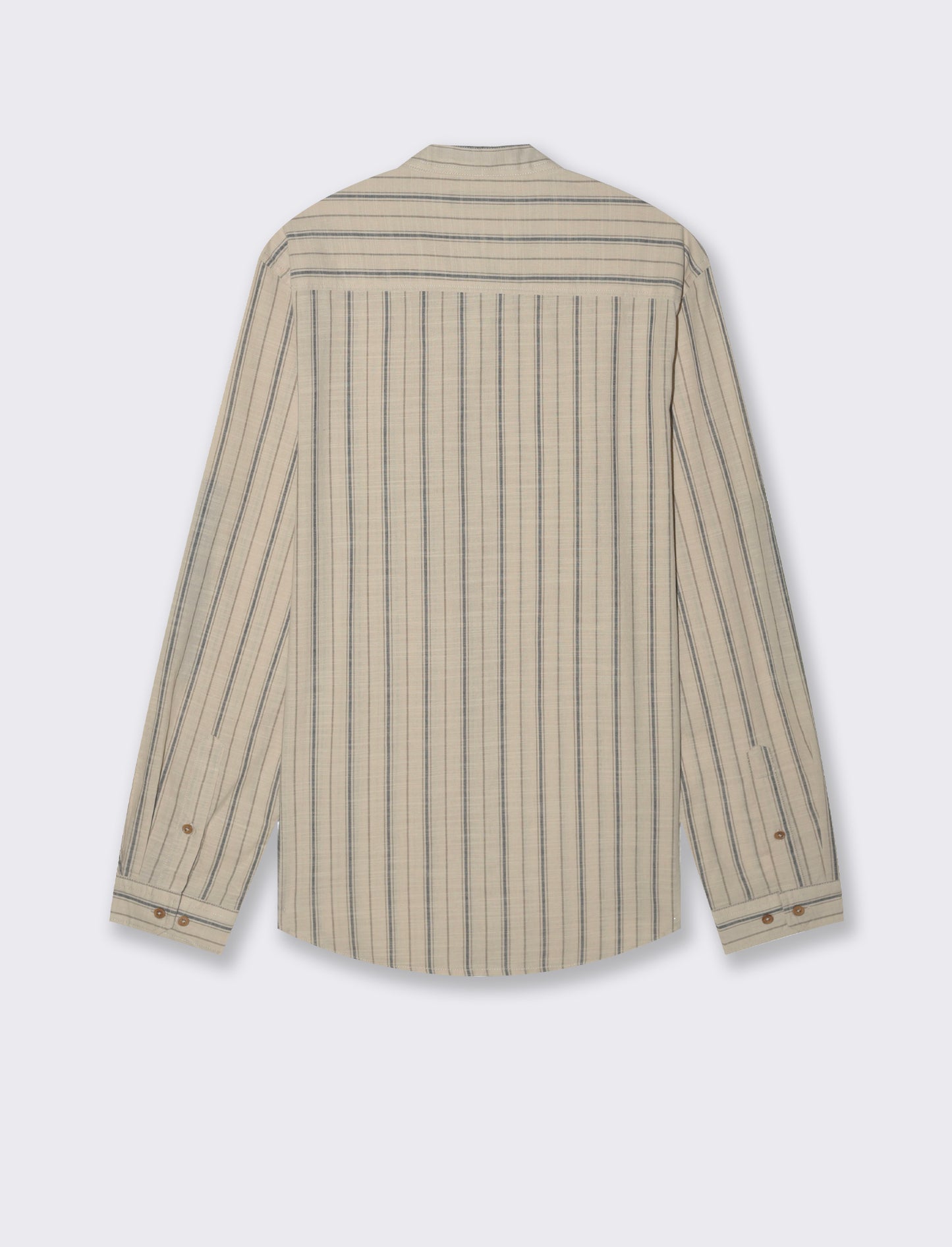 Man's striped korean collar shirt - Beige