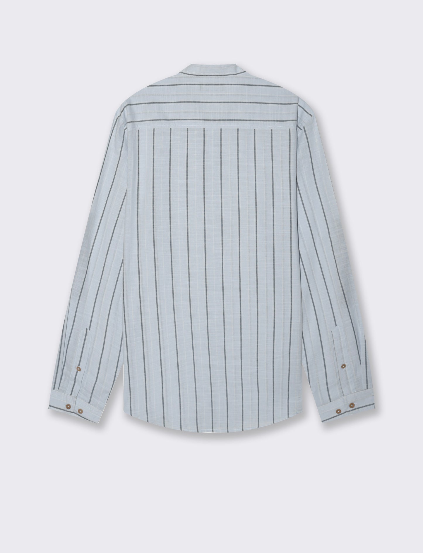 Camicia coreana a righe da uomo - Celeste polvere