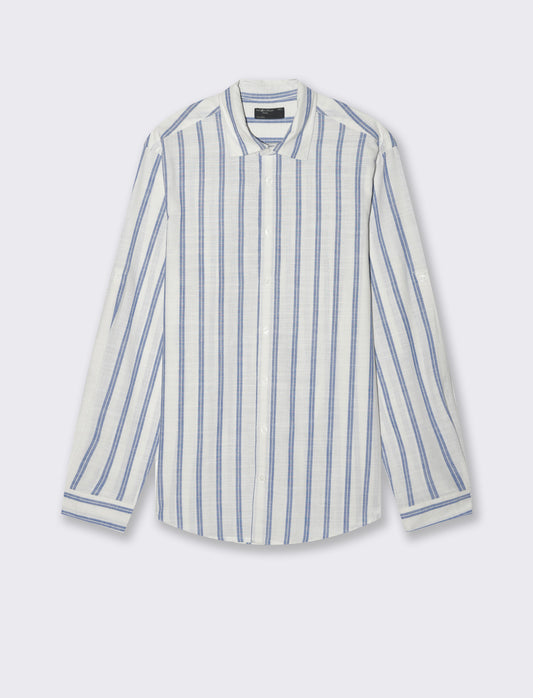 Man's striped shirt for stylish outfits - Blue