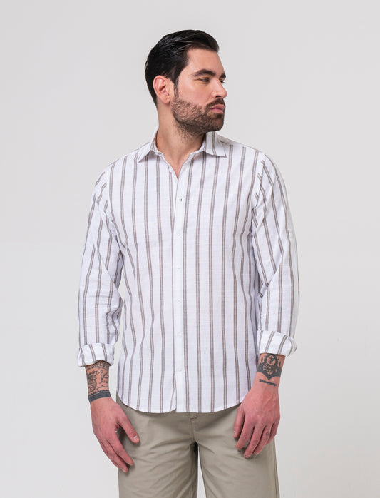 Man's striped shirt for stylish outfits - Green