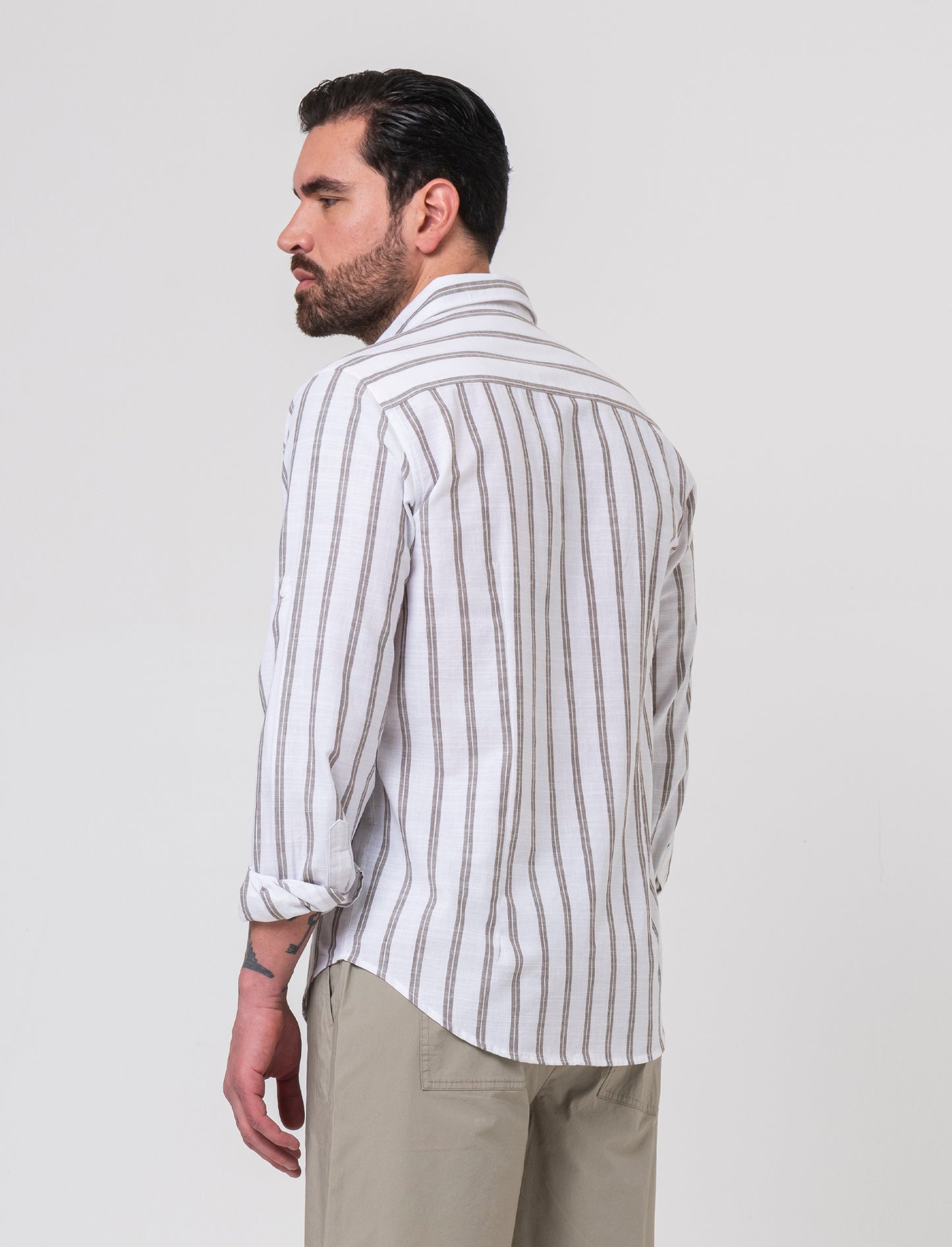 Man's striped shirt for stylish outfits - Green