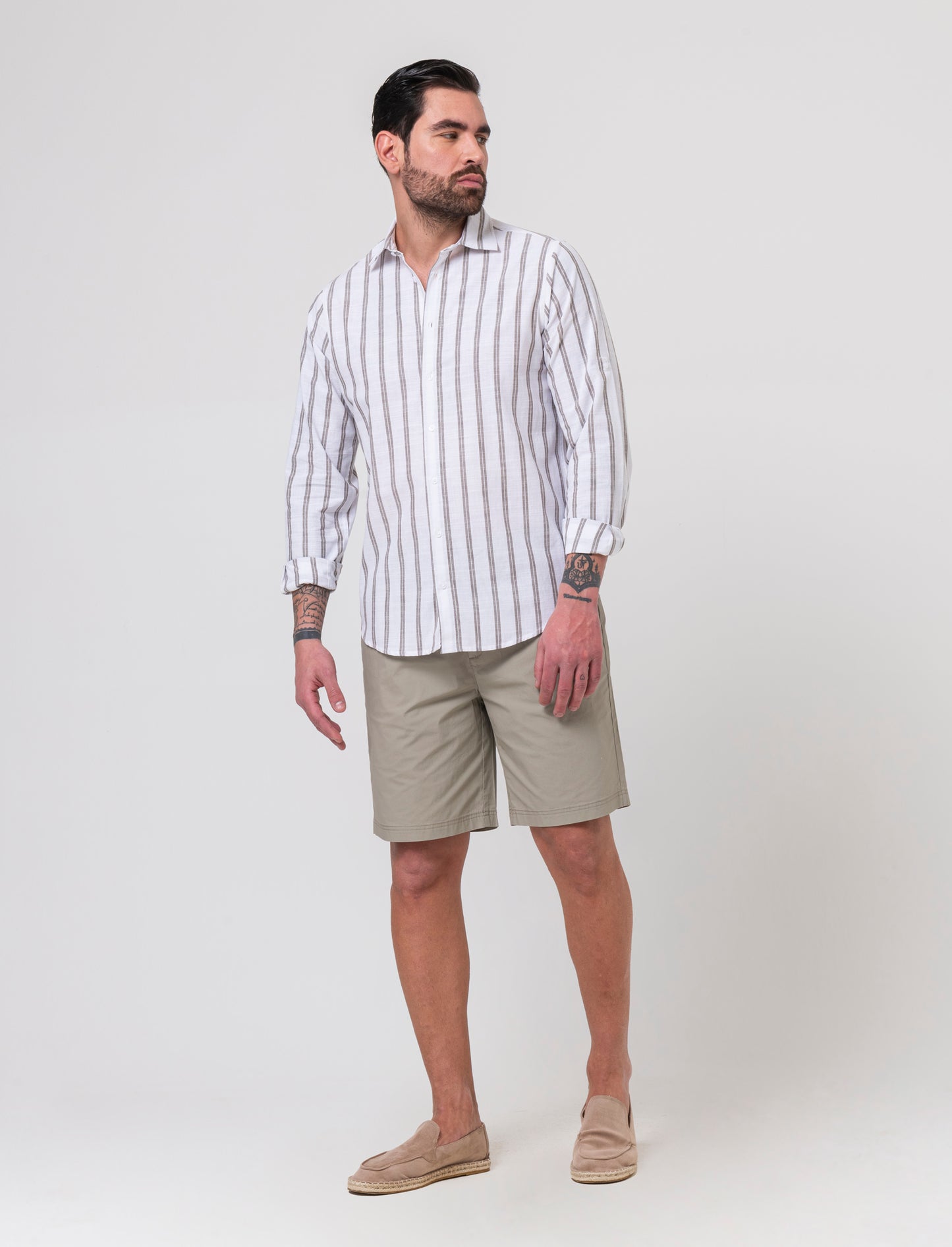 Man's striped shirt for stylish outfits - Green