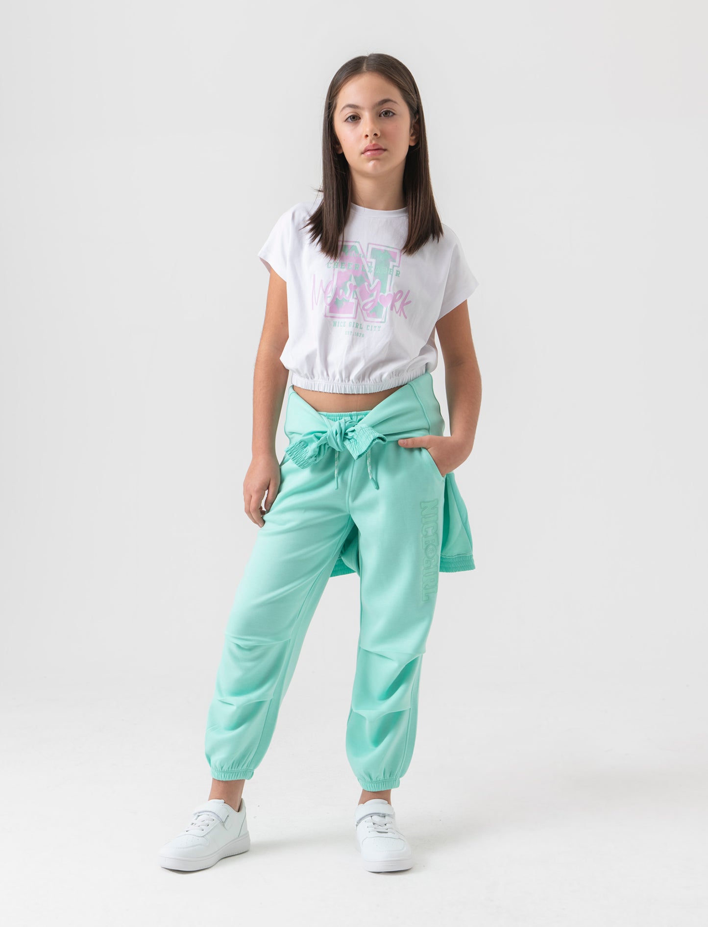 Jogger da bambina sportivo - Verde acqua