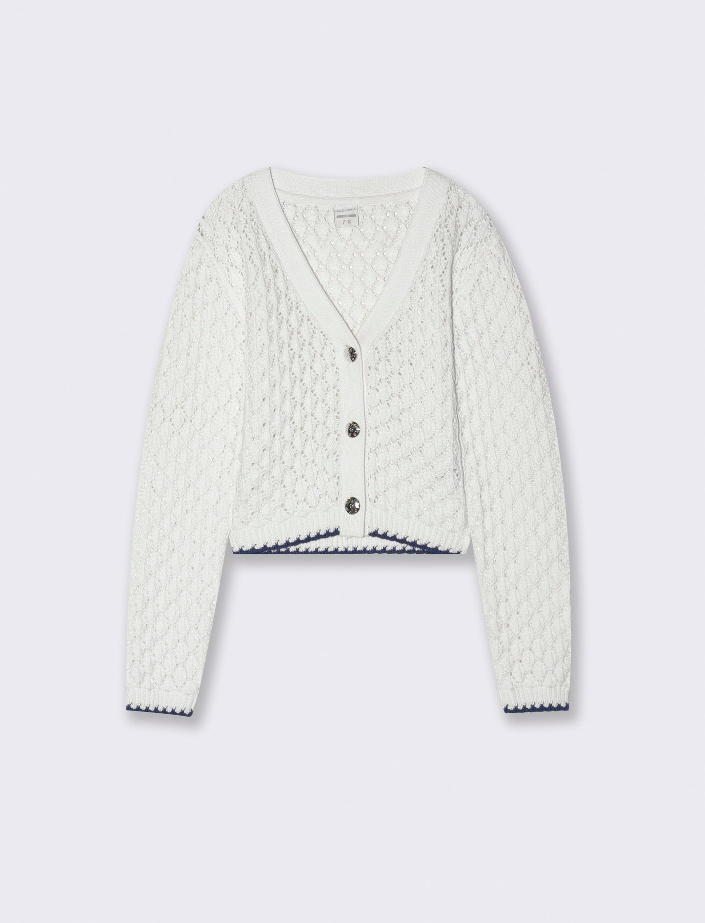 Cardigan in filo di cotone da bambina - Bianco