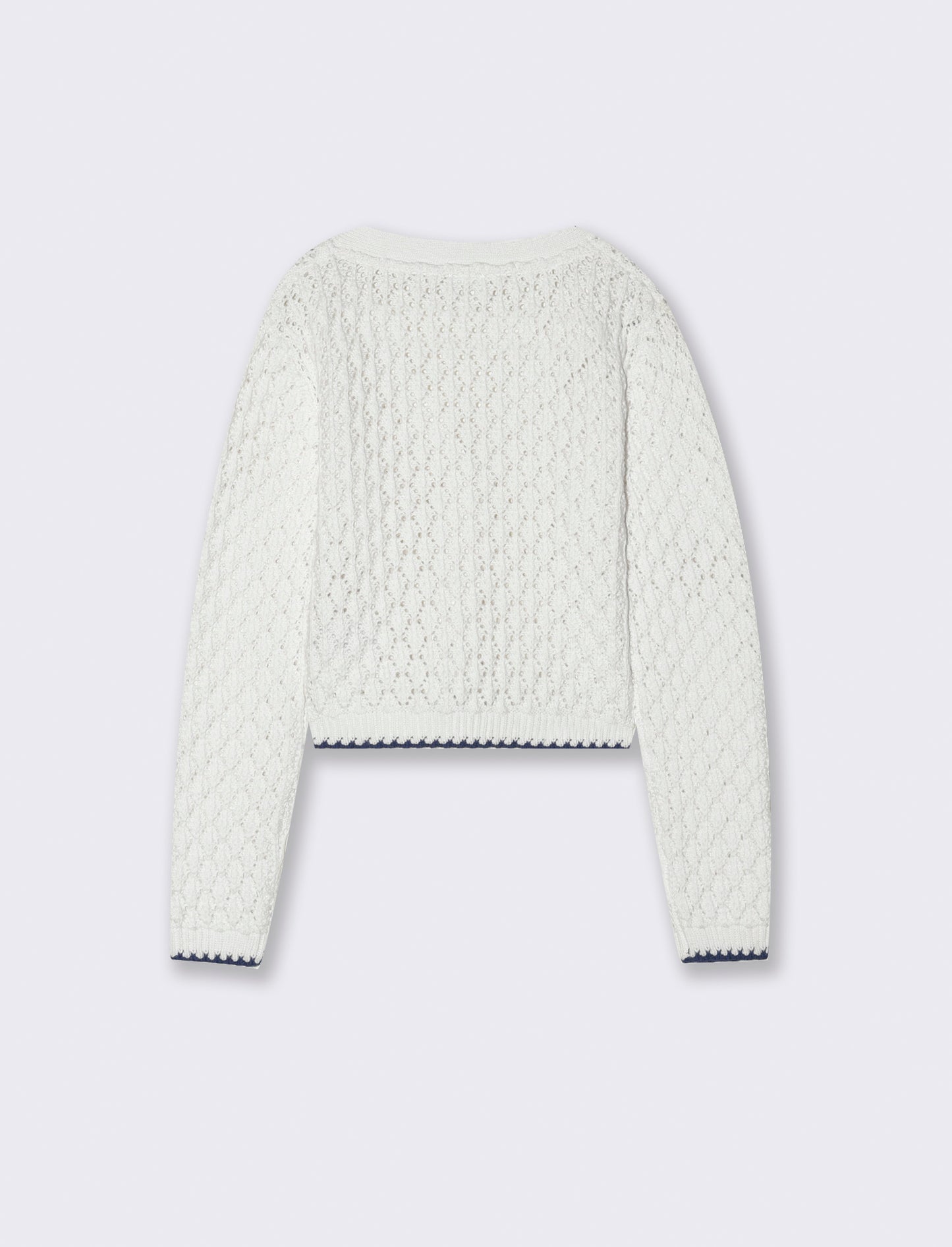 Cardigan in filo di cotone da bambina - Bianco