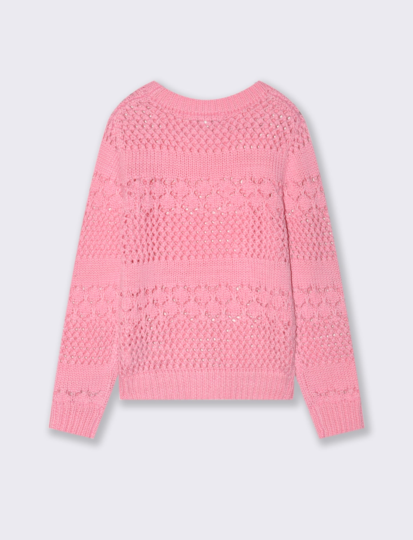 Maglioncino traforato da bambina - Rosa