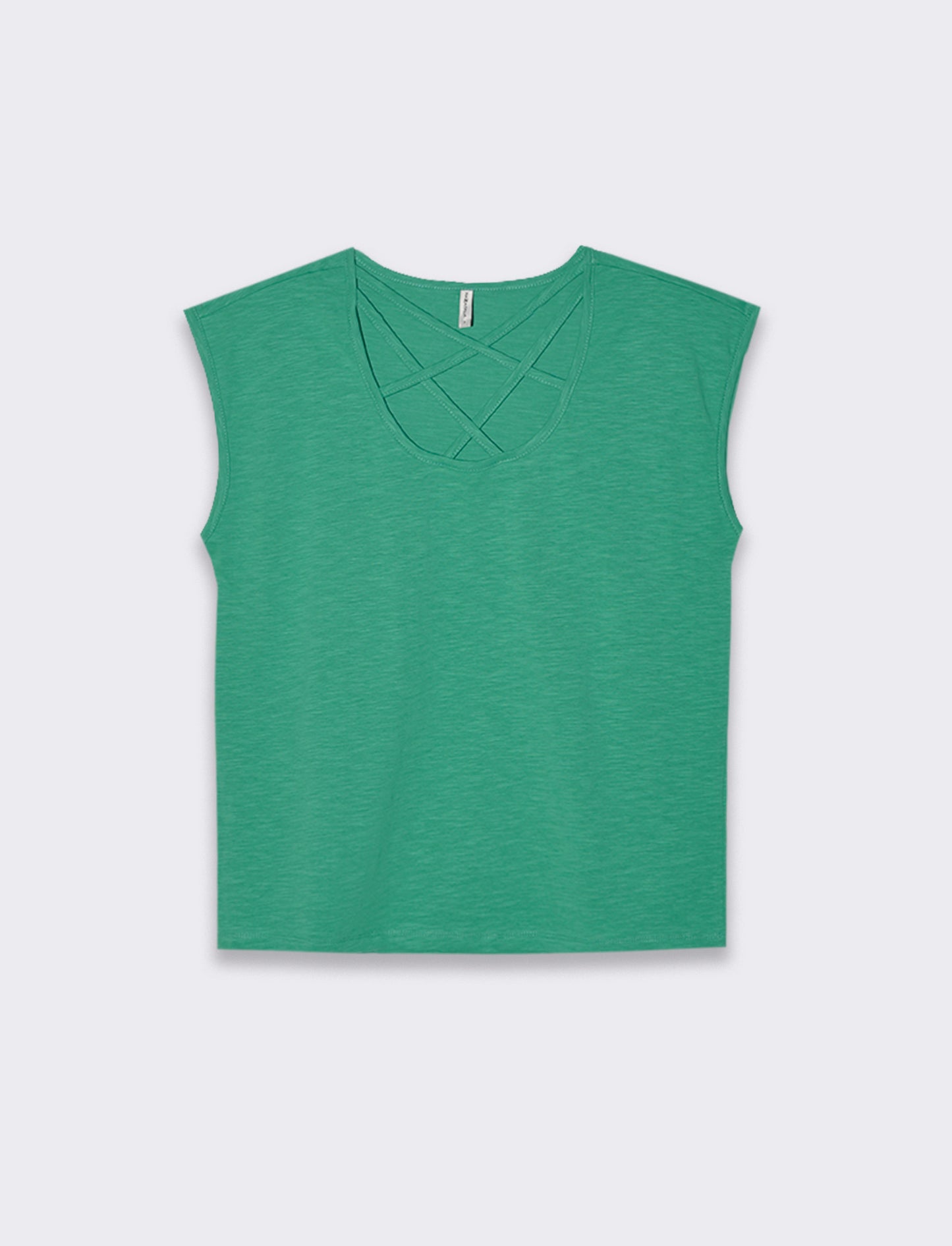 T-shirt con incrocio da donna - Verde smeraldo