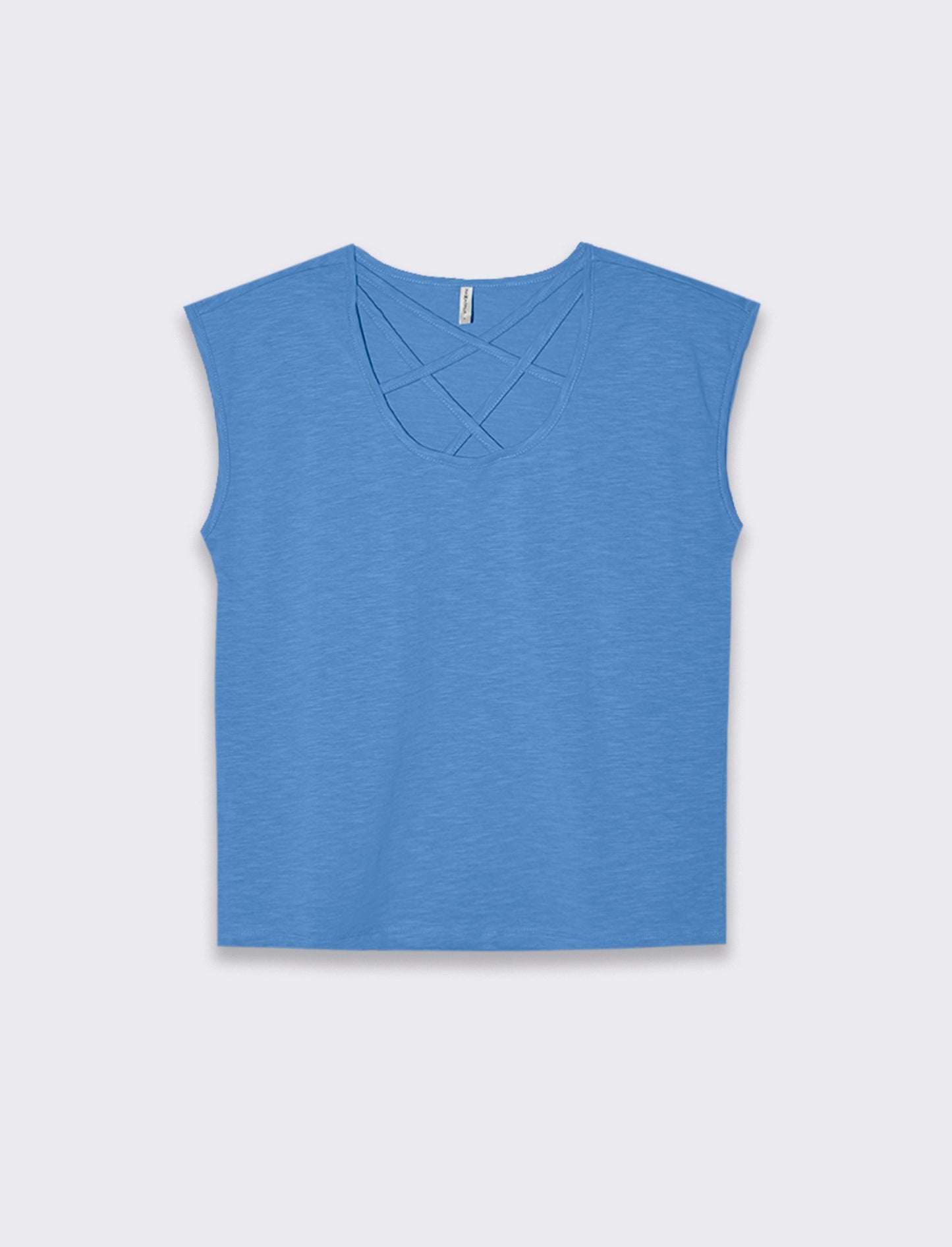 T-shirt con incrocio da donna - Bluette