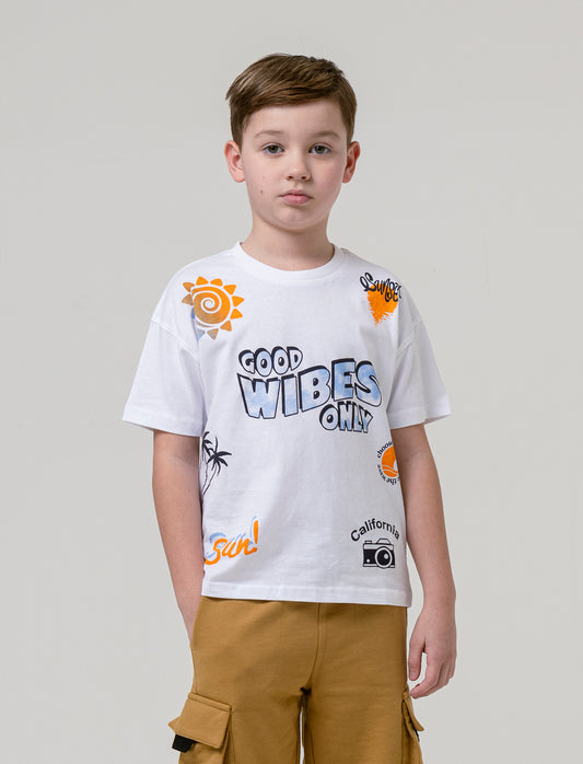 T-shirt con stampe da bambino - Bianco